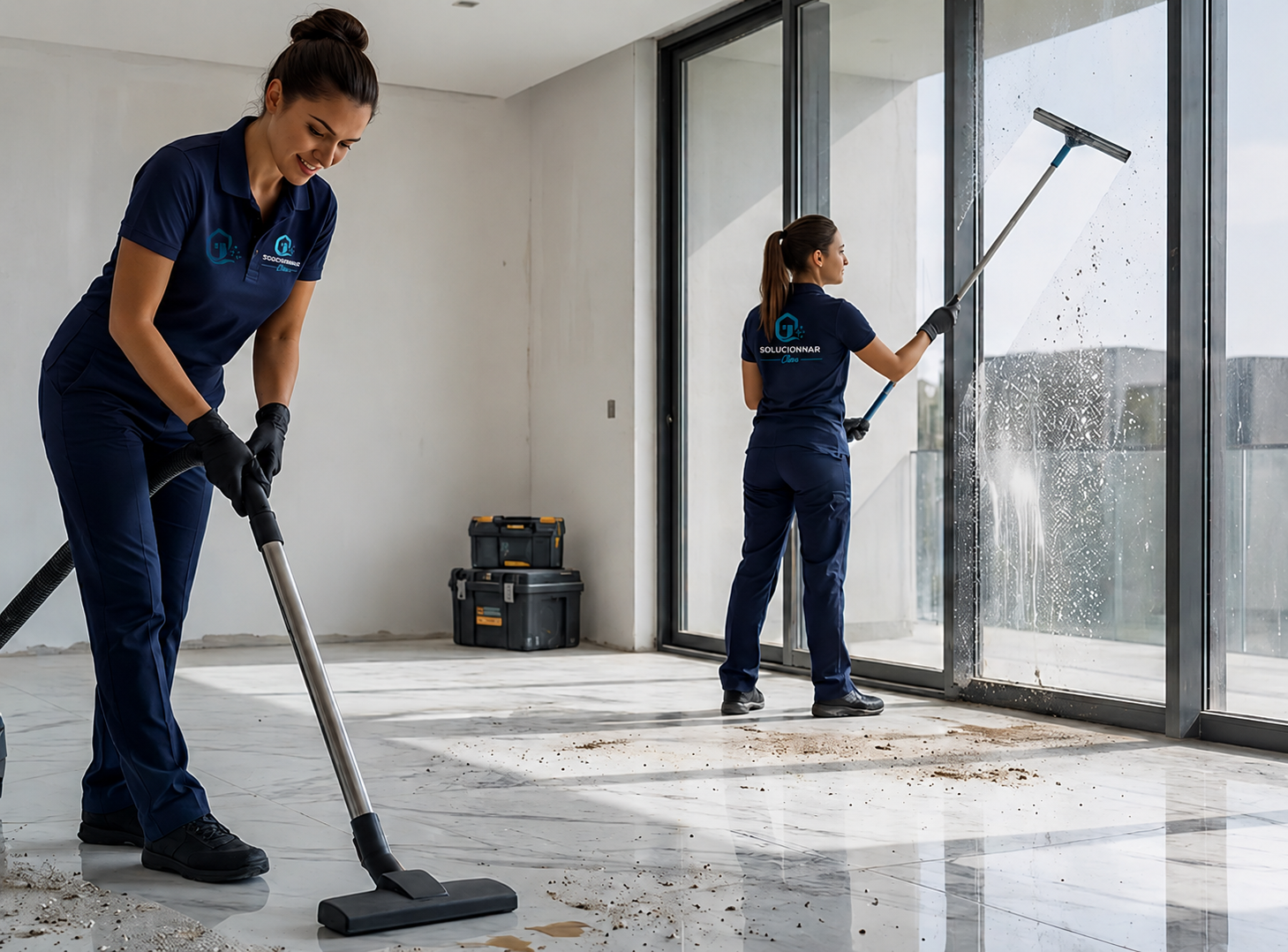 Equipa da Solucionnar Clean em serviço